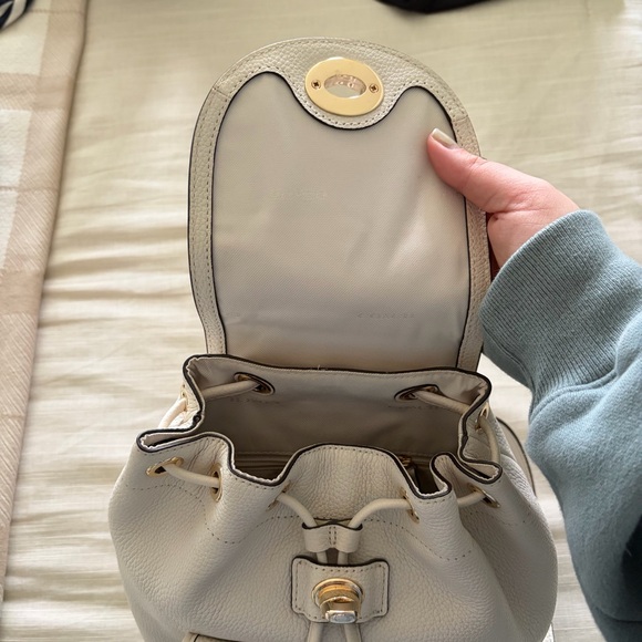 Coach White Pebbled Leather Backpack with Gold Hardware - Picture 5 of 11